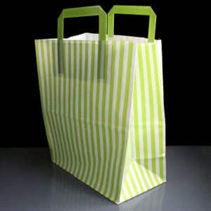Lime Candy Striped SOS Bags 180x80x230mm