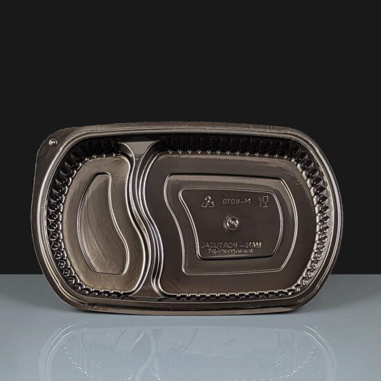 Deluxe 2 Comp Black Microwavable Container Deluxe 2 Comp Black Microwavable Container
