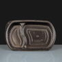 Deluxe 2 Comp Black Microwavable Container