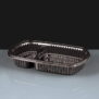 Deluxe 2 Comp Black Microwavable Container