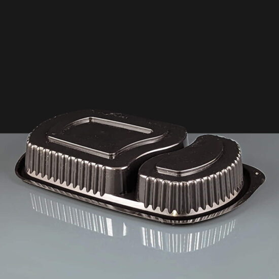 Deluxe 2 Comp Black Microwavable Container Deluxe 2 Comp Black Microwavable Container
