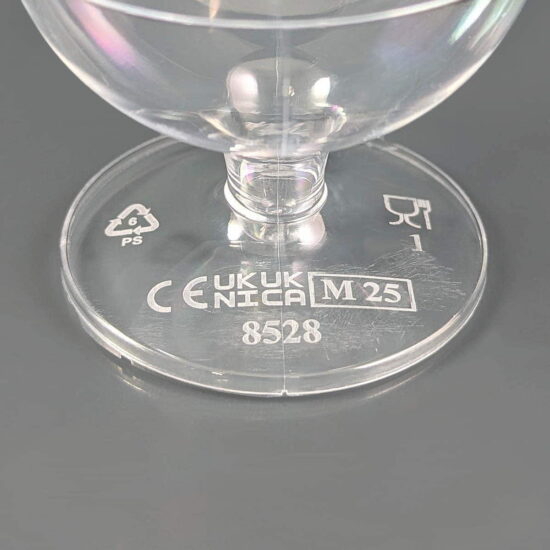 bb119-1ca-both Polycarbonate Champagne Flute - Upright MG77 Disposable Wine Glass CA Stamped - Base