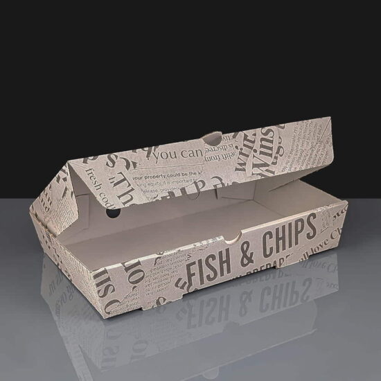 Corrugated Medium Printed Fish and Chips Boxes Corrugated Medium Printed Fish and Chips Boxes