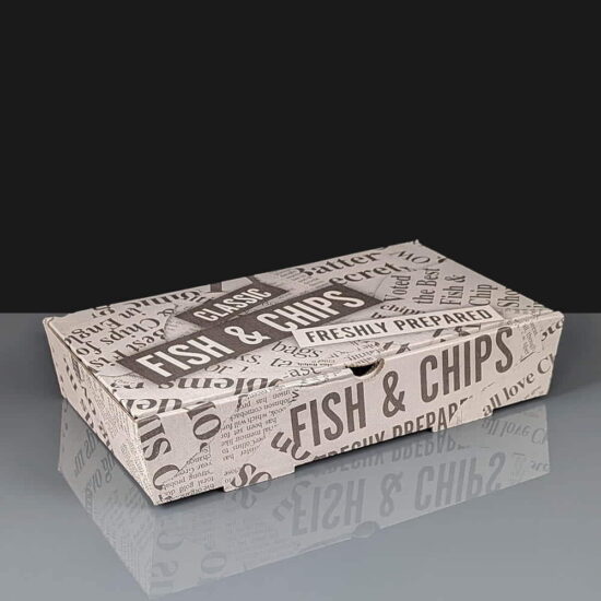 Corrugated Small Printed Fish and Chips Boxes