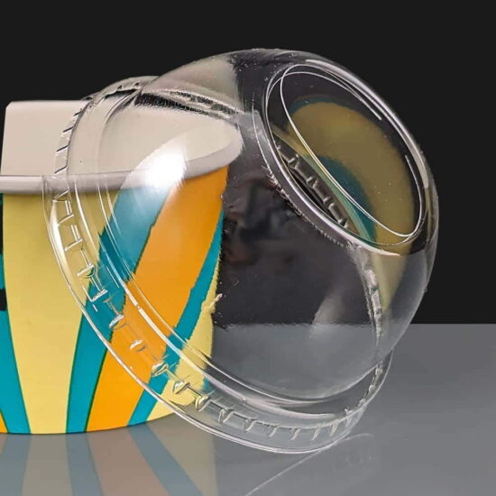 Plastic Lid for 4oz Paper Ice-Cream Container Go-Chill Design Plastic Lid for 4oz Paper Ice-Cream Container Go-Chill Design