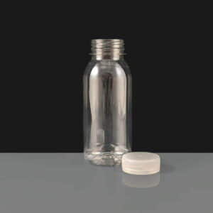 250ml Clear Plastic Juice Bottle with Clear T/E Cap