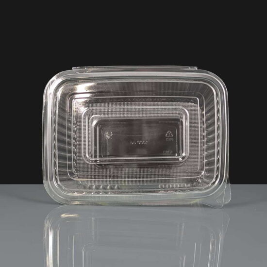 Diamond 1000cc Hinged Plastic Salad Container Diamond 1000cc Hinged Salad Container