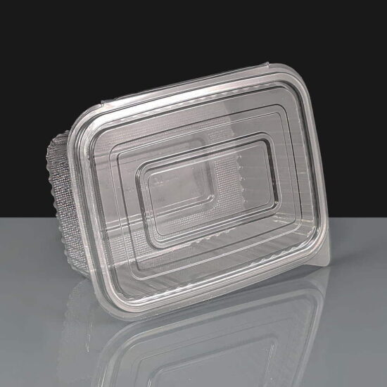 1500 Clear - Hinged Salad Container Open 1500 Clear - Hinged Salad Container Open