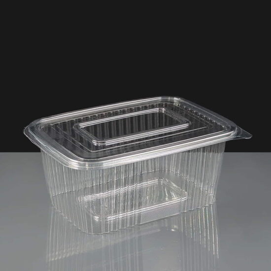 1500 Clear - Hinged Salad Container Closed 1500 Clear - Hinged Salad Container Closed