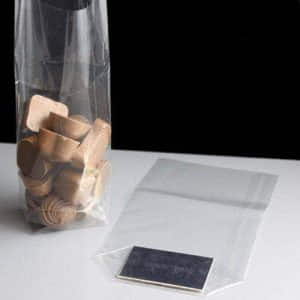 100mm x 220mm Block Bottom Bags with silver card