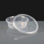 Satco S-1100 Clear Round Plastic Container and Lids