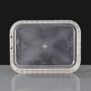 Rectangular 280ml clear tamperproof container stood up