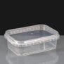 Rectangular 280ml clear tamperproof container and lids