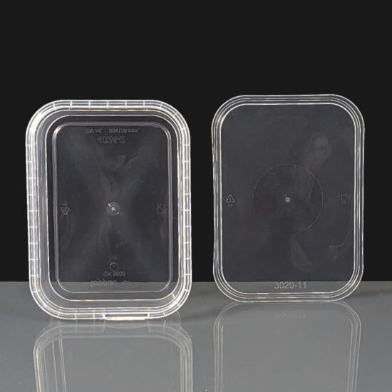 Rectangular 280ml clear tamperproof container stood up Rectangular 280ml clear tamperproof container stood up
