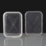 Rectangular 280ml clear tamperproof container stood up