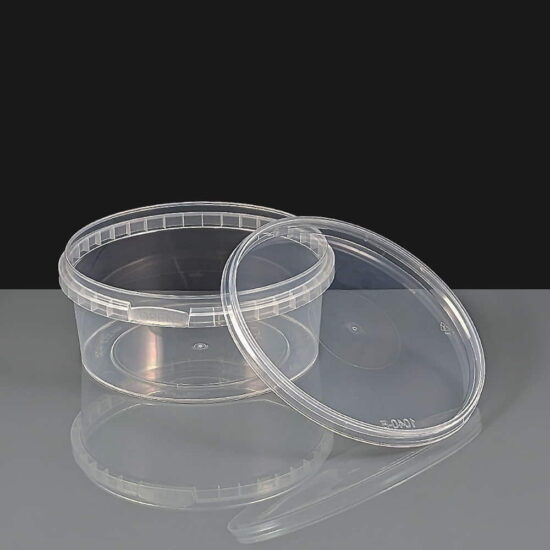 400ml Clear 122mm Diameter Tamperproof Container and Lid 400ml Clear 122mm Diameter Tamperproof Container and Lid