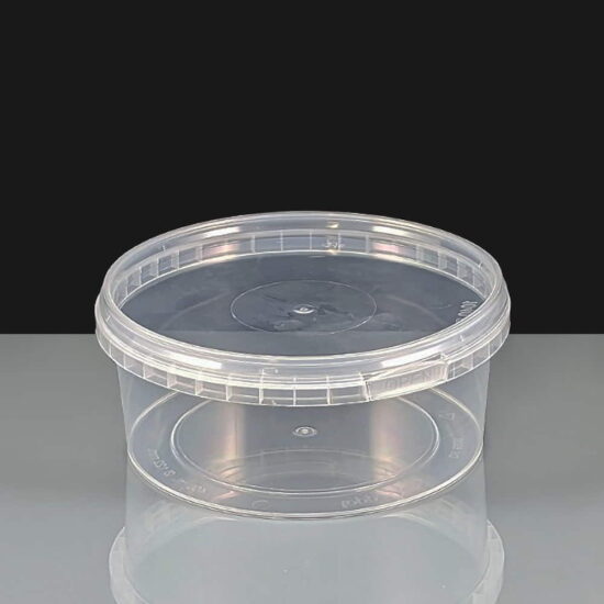 400ml Clear 122mm Diameter Tamperproof Container and Lid