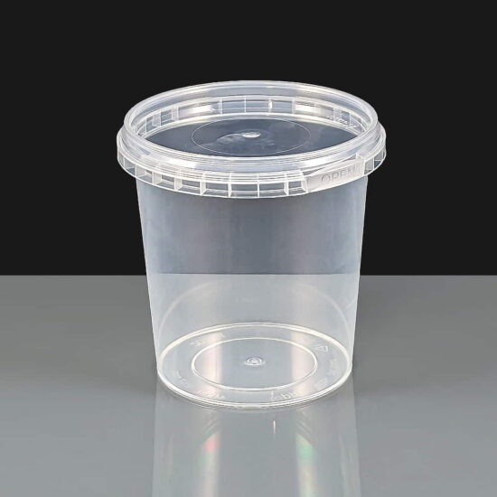 440ml Clear 97mm Diameter Tamperproof Container and Lid 