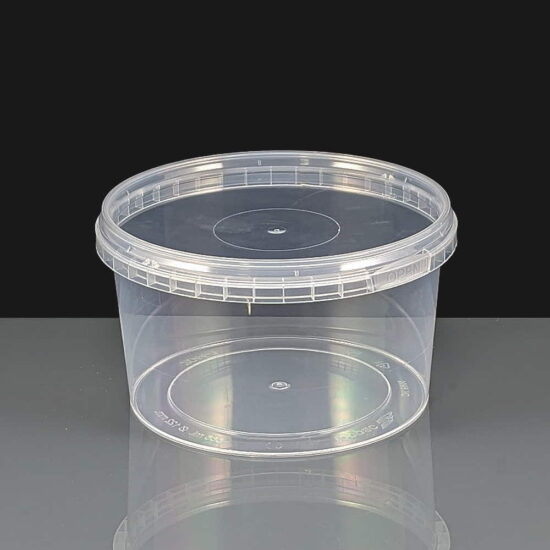 565ml Clear 122mm Diameter Tamperproof Container and lid