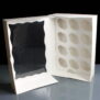White 12 Cavity Mini Cupcake Boxes Film Window Open Side 