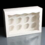 White 12 Cavity Mini Cupcake Boxes Film Window 