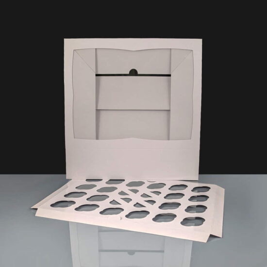 White 24 Cavity Mini Cupcake Boxes Film Window (100) White 24 Cavity Mini Cupcake Boxes Film Window (100)