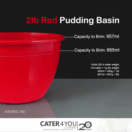 2lb red plastic pudding basin 2lb red plastic pudding basin