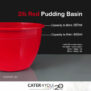 2lb red plastic pudding basin