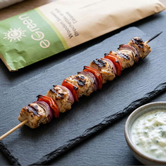 337W 10in Kebab Skewer 250mm Wooden Kebab Skewer