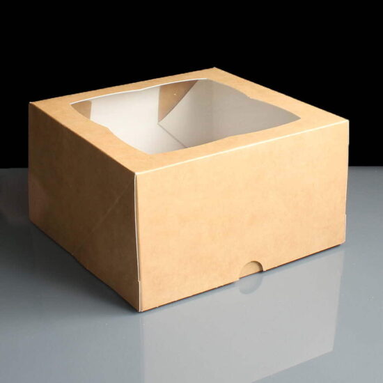 Kraft Windowed Four Cupcake Boxes Kraft Windowed Four Cupcake Boxes