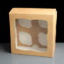 Kraft Windowed Four Cupcake Boxes
