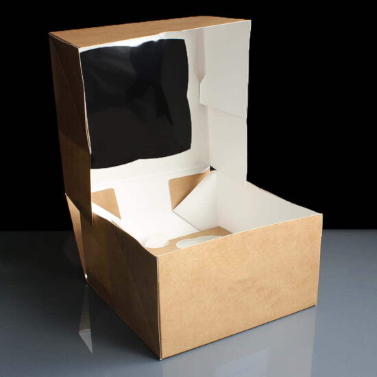 Kraft Windowed Four Cupcake Boxes
