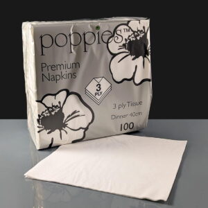 40cm White 3ply Napkin
