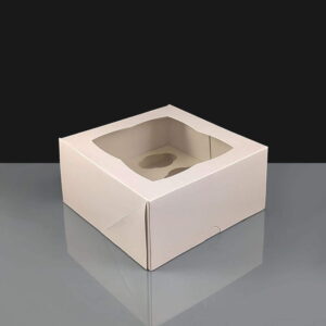 White 6 Cavity Mini Cupcake Boxes Film Window (100)