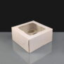 White 6 Cavity Mini Cupcake Boxes Film Window (100)