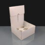 White 6 Cavity Mini Cupcake Boxes Film Window Open Side (100)