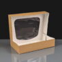 Kraft Square Cake Boxes With Window - 200 x 125 x 40mm