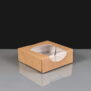 Kraft Square Cake Boxes With Window - 125 x 125 x 40mm