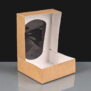Kraft Square Cake Boxes With Window - 125 x 125 x 40mm