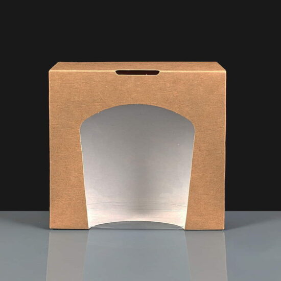 Kraft Square Cake Boxes With Window - 125 x 125 x 40mm Kraft Square Cake Boxes With Window - 125 x 125 x 40mm