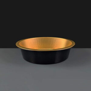 i2r 700ml Black / Gold Round Aluminium Bowls 174 x 43mm