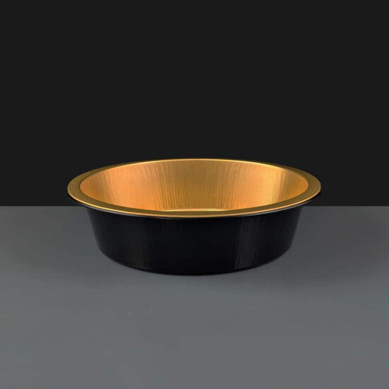 i2r 700ml Black / Gold Round Aluminium Bowls 174 x 43mm