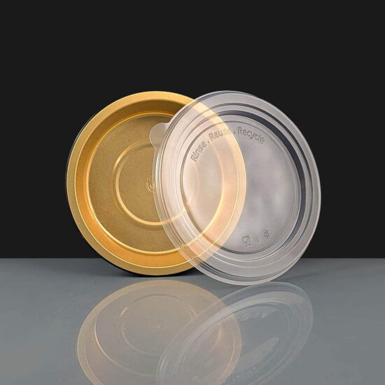 i2r 700ml Black / Gold Round Aluminium Bowls 174 x 43mm i2r 700ml Black / Gold Round Aluminium Bowls 174 x 43mm