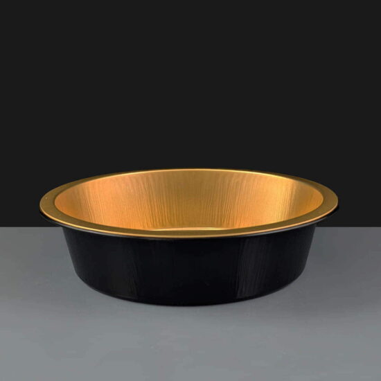 i2r 1200ml Black / Gold Round Aluminium Bowls 196 x 55mm i2r 1200ml Black / Gold Round Aluminium Bowls 196 x 55mm