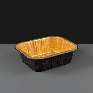 i2r 500ml Black / Gold Rectangular Foil Trays