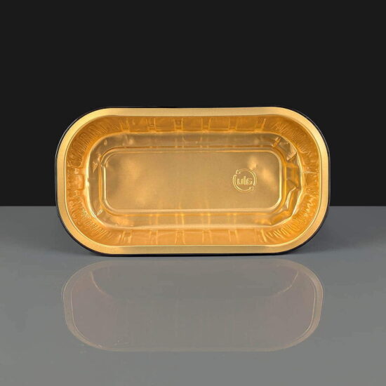 i2r 670ml Black / Gold Rectangular Aluminium Containers 198 x 108 x 50mm i2r 670ml Black / Gold Rectangular Aluminium Containers 198 x 108 x 50mm