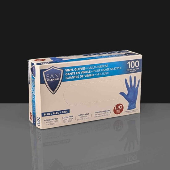 Large Blue Powder Free Vinyl Gloves Large Blue Powder Free Vinyl Gloves