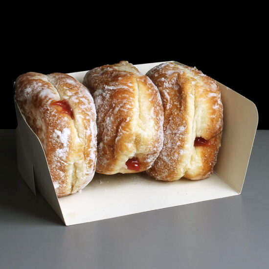 Folding White Swedish Open Bakery Tray holds 3 doughnuts Folding White Swedish Open Bakery Tray holds 3 doughnuts