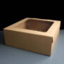 Corrugated 11.5 x 11.5 x 4 Kraft Cake Box with Film Window