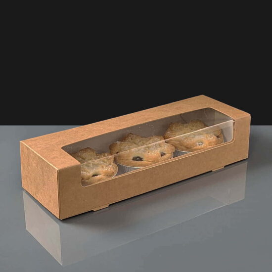 Windowed Kraft Pie or Tart Boxes 9x3x5 Windowed Kraft Pie or Tart Boxes 9x3x5